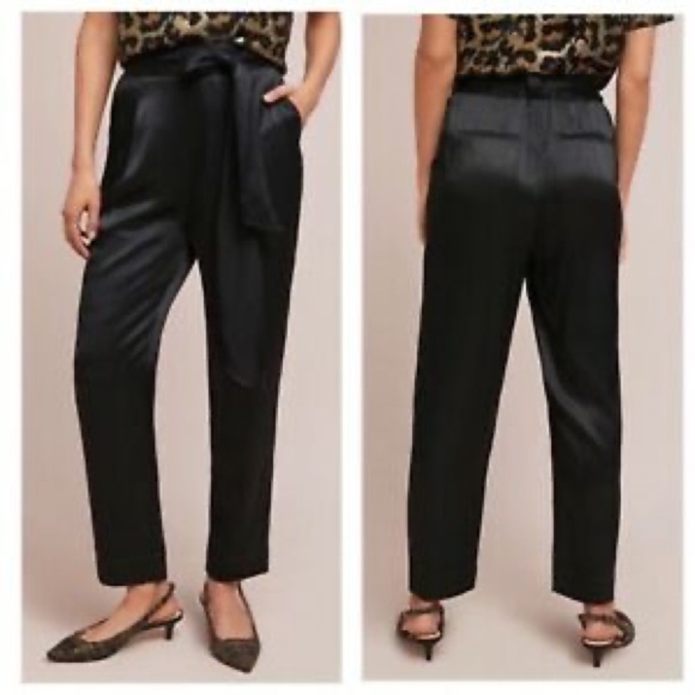 Anthropologie Silky Fluid Tapared Pants Size 4‎